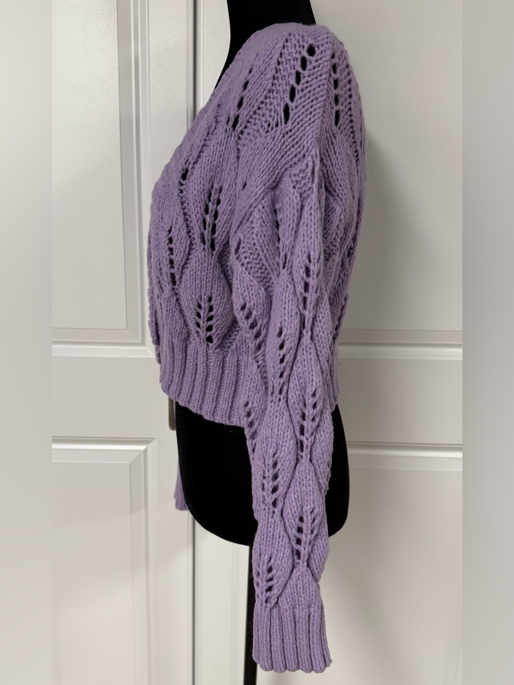 Timing Cropped Open Knit Cardigan - Picture 3 of 8